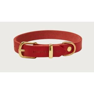 Molly and Stitch Butter Leather Dog Collar Chili Red New XXL